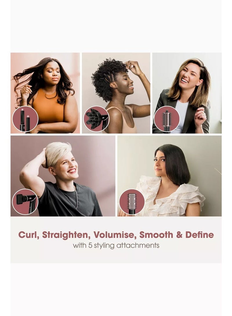 شارك جهاز تصفيف وتجفيف الشعر Shark FlexStyle® 5 في 1 مع حقيبة تخزين، قوي وخفيف الوزن، نظام تصفيف وتجفيف الشعر بالهواء باللونين الأسود والذهبي الوردي HDD440SM - Image 2